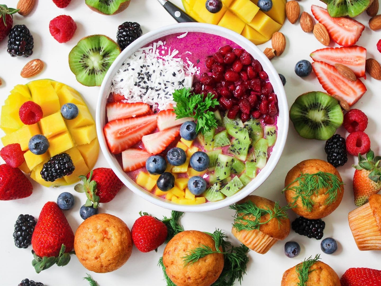 a bowl with healthy fruits